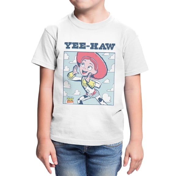 Disney Pixar Toy Story Youth Yee-Haw Yell Cowgirl Jessie T Shirt (White, XS-XL)