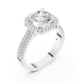 thumbnail image 2 of Zuwelria 1.29 Carat Beautiful Round Cut | D/VVS1 Moissanite Diamond Engagement Ring - Halo Bridal Ring - Promise Ring | 18K White Gold Over Sterling Silver | D/VVS1 Size 5, 2 of 8