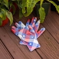 thumbnail image 2 of Expert Gardener Unisex Nitrile Gardening Gloves, Texas Pattern, Blue and Red, 2 of 9