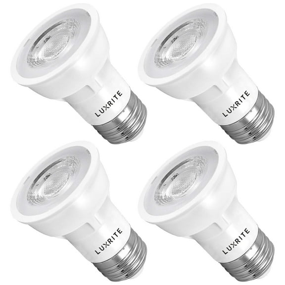 Luxrite PAR16 LED Dimmable Spot Light Bulb, 5.5W (50W Equivalent) 4000K Cool White, 450 Lumens, E26, 4 Pack