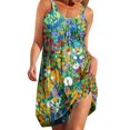 thumbnail image 1 of EQWLJWE Robe Longue pour Femmes Robe d'Été Imprimée Sans Manches Col Rond Sexy Robe Décontractée Fluide Plage, 1 of 4