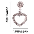 thumbnail image 3 of Bijoux en Liquidation Boucles d'Oreilles Pendantes Diamant Doux, Boucles d'Oreilles Mode Cœur Creux Strass Argent Taille Unique, 3 of 9