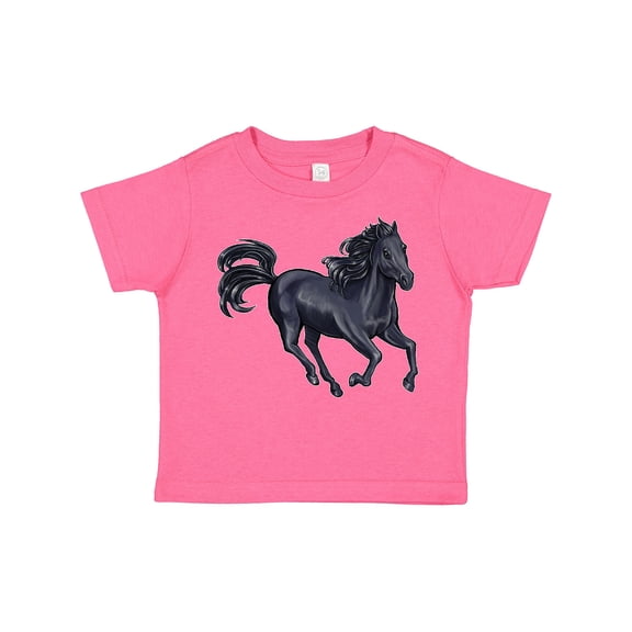 Inktastic Beautiful Galloping Black Horse Boys or Girls Toddler T-Shirt