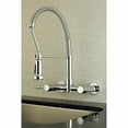 thumbnail image 3 of Gourmetier GS8181DL Concord Double-Handle Wall-Mount Pre-Rinse Bridge Kitchen Faucet, Polished Chrome, 3 of 9