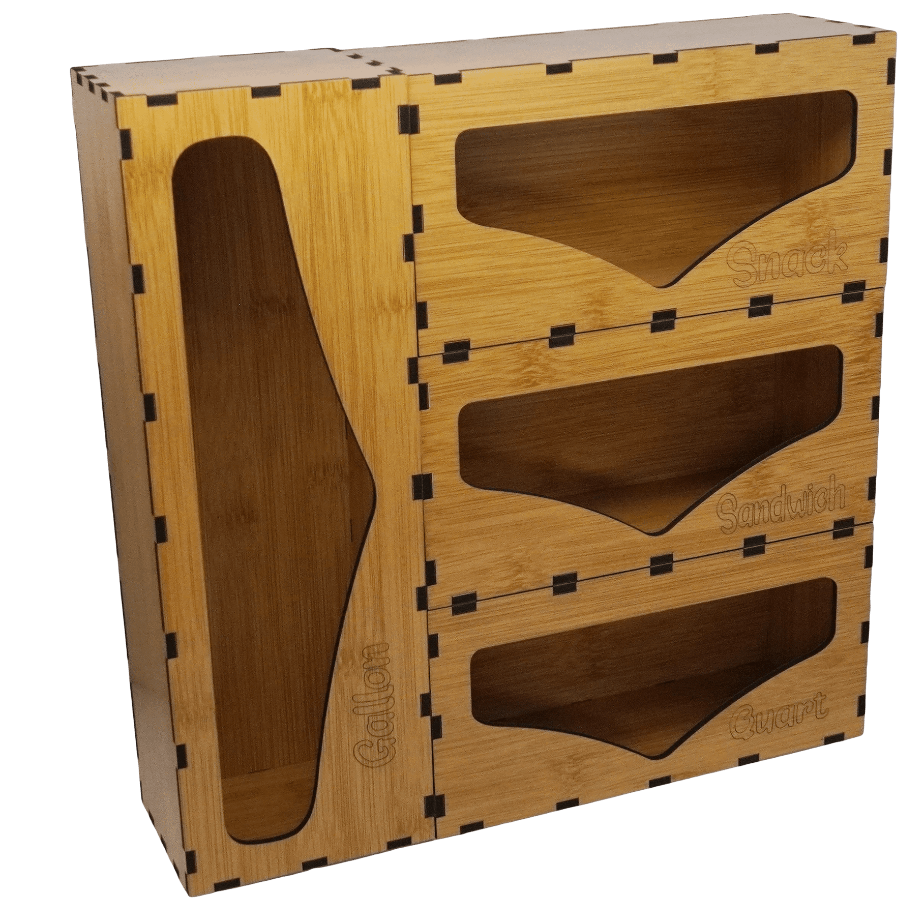 Ziplock Bag Storage Organizer for Kitchen Drawer (Bamboo)