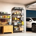 thumbnail image 3 of M MZG 1250 lbs Storage Shelves 5-Shelf Heavy Duty Metal Shelving Unit Standing Wire Rack for Office Garage Kitchen Waterproof, Black 33.5"W x 15.7"D x 68.5"H, 3 of 8