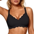 thumbnail image 2 of iHPH7 Jelly Bras for Women No Underwire Wireless Lift Full Coverage T Shirt Everyday Sleep Bra Black XXL, 2 of 9