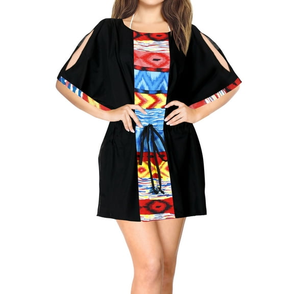 HAPPY BAY Women's Beachwear Swimsuit Coverups Summer Swim Beach Cover ups for Swimwear Women Bathing Suit Cover-up Short Dress XL-XXL Black_AC528