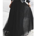 thumbnail image 4 of Sngxgn Womens Skirts Elastic Waist A-Line Pleated Long Skirts(Black,XXL), 4 of 5