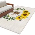 thumbnail image 2 of Sunflowers Bees 3'x5' Washable Rug, Spring Farmhouse Honey Flowers Leaves Non-Slip Area Rugs for Entryway Kitchen Classroom, StainResistant Dorm Throw Carpet, Low Pile Soft Indoor Floor Mat, 2 of 9
