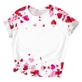 thumbnail image 4 of Hyknon Hauts pour Femmes Été Saint-Valentin Imprimé Amour Manches Courtes Décontracté Col Rond Pull-Over Doux Polyvalent pour Femmes, 4 of 5