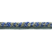 3/8" (1cm) Decorative Looped Twisted Rope Cord Trim with Lip # 0038LPC,, Slate Blue #9132 (Cobalt Blue, Light Grey, Taupe Grey) Sold By The Yard (36"/3 ft/0.9m)