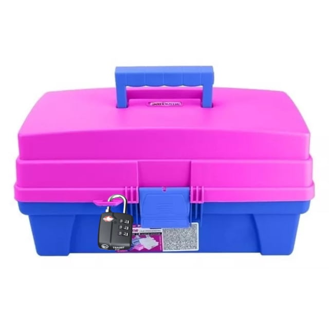 Caja Multiusos Vanity Rosa/azul Con Candado De Combinación