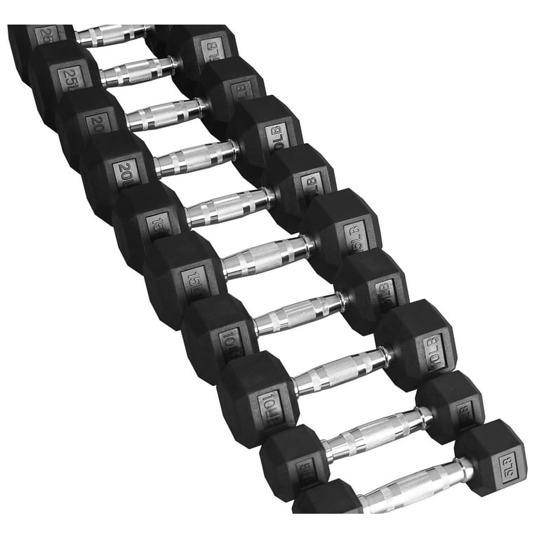 BalanceFrom 150LB Coated Hex Dumbbell Weight Set and A Frame Storage Rack 5 25 lbs Pairs