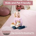thumbnail image 2 of Lahome 4x6 Washable Fluffy Rug for  Girls Bedroom, Soft Shag Rug Rugs for Living Room,Fuzzy Carpet for Nursery Playroom Teen Dorm,Pink, 2 of 7
