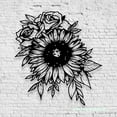 thumbnail image 4 of Craftnamesign Sunflower Farmhouse Metal Wall Art LED Light, Sunflower Hippie Sign Home Decor, 4 of 5
