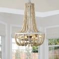 thumbnail image 3 of 20" Bohemian Wooden Beads Ceiling Fan with Remote Control and Light Kit, 3 Speed Reversible Chandelier, 3 of 8