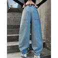 thumbnail image 6 of MQLKF Girls Fashion Cute Personality Pants Elastic Waist Wide Leg Jeans Casual Demin Pants With Pockets Cute Casual Loosw Girls And Boys Trousers, 6 of 7