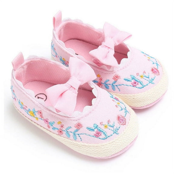 nvzhuang Newborn Baby Summer Shoes, Infant Girls Cotton Bowknot Anti-Slip Soft Sole Footwear