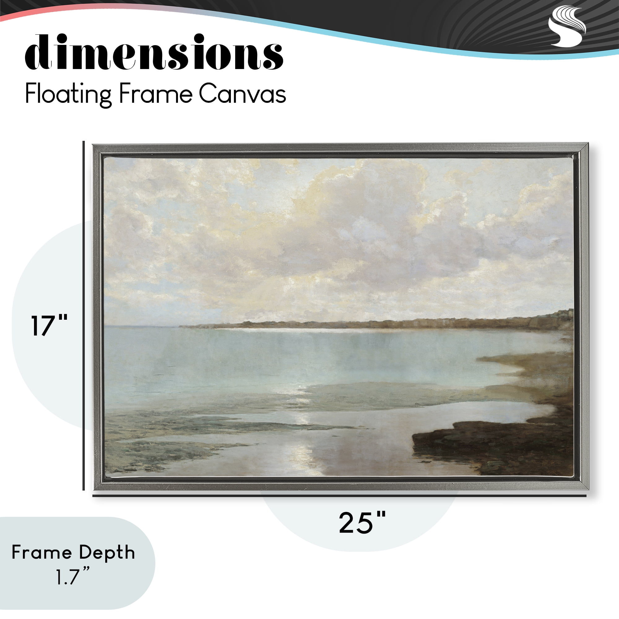 Stupell Industries At The Shore Horizon Gray Framed Floater Canvas Wall Art, design by Christy McKee