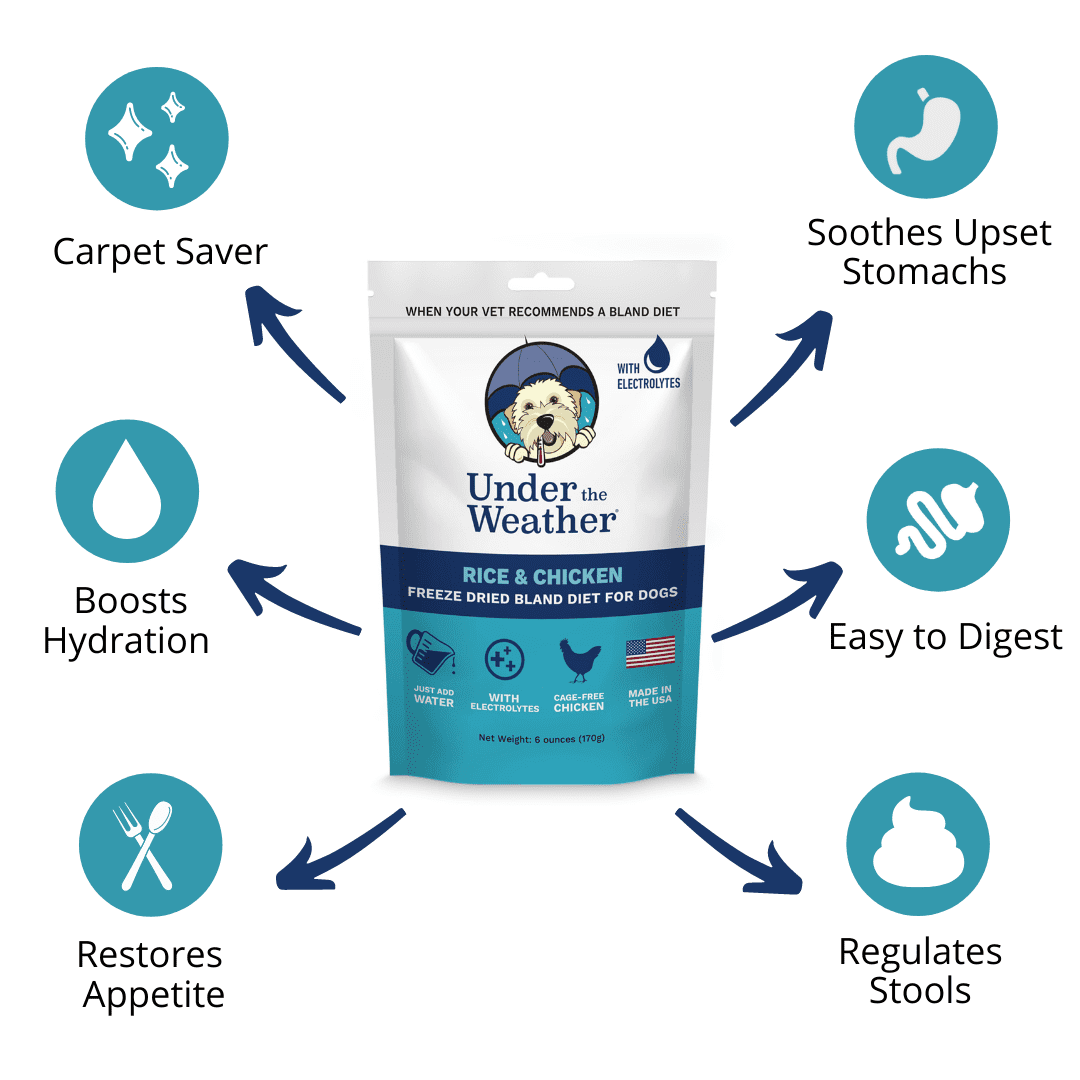 Under the Weather Pet | Rice & Chicken Freeze Dried Bland Dog Food | Easy to Digest Bland Diet