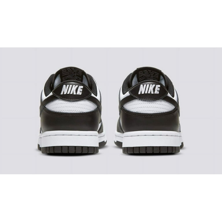 Nike Women's Dunk Low Retro Running Shoes, Black & White Leather