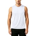 thumbnail image 3 of Plus Size Big & Tall Men's Summer Quick Dry Tank Top Muscle Singlet Crewneck Loose Fit Breathable Moisture Wicking Cooling Sports Gym Workout Training Casual Tops Sleeveless, 3 of 6