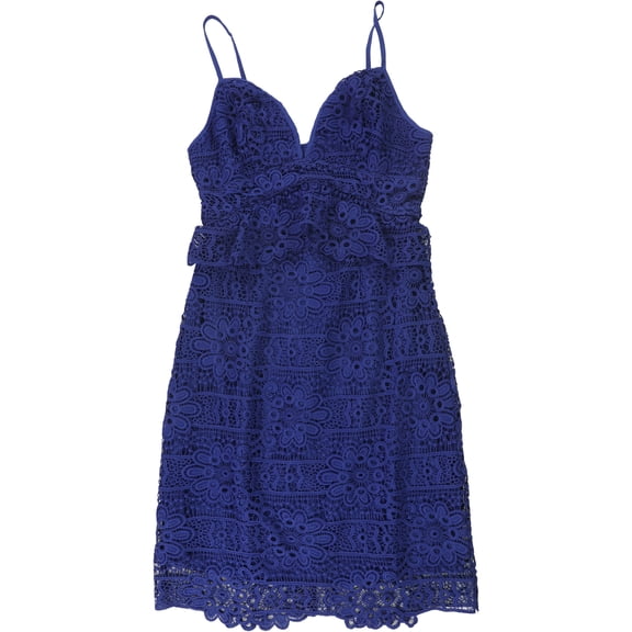 GUESS Womens Solstice Lace Bodycon Dress, Blue, 0