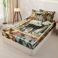 thumbnail image 2 of Castle Fairy Rustic Jungle Deer Zipper Twin Comforter Sets with Fitted Sheet and 2 Pillowcases,Woodland Animal Maple Leaves Zipper Bedding Set,Brown Orange Cream,Black Reversible,4-Piece, 2 of 6