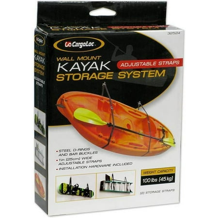UPC: 0035794325244 | CargoLoc Kayak Storage Straps 32524 Kayak Storage Straps – 100 lbs Wall Mount