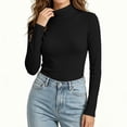 thumbnail image 4 of Jowdiw 2 Pack Women's Turtleneck Long Sleeve Tops Slim Fit Stretch Basic Layering Casual Tops Size S-XXL, 4 of 9
