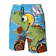 thumbnail image 4 of Logiee Dinosaur Riding a Motorcycle Print Mens Swim Trunks Quick Dry Board Shorts,Breathable Hawaii Beach Shorts Swimwear Bathing Suits-Large, 4 of 6