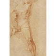 thumbnail image 2 of Pontormo (Jacopo Carucci) 11x14 Black Ornate Wood Framed Double Matted Museum Art Print Titled: Seated Figure (1520), 2 of 5