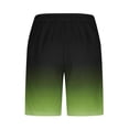thumbnail image 4 of Yteetum Men's Swim Trunks Imitation Cotton Linen Beach Shorts with Pockets Mens Summer Casual Gradient Printed Elastic Waist Drawstring Shorts Quickly Dry Comfortable Lightweight Shorts for Mens, 4 of 5