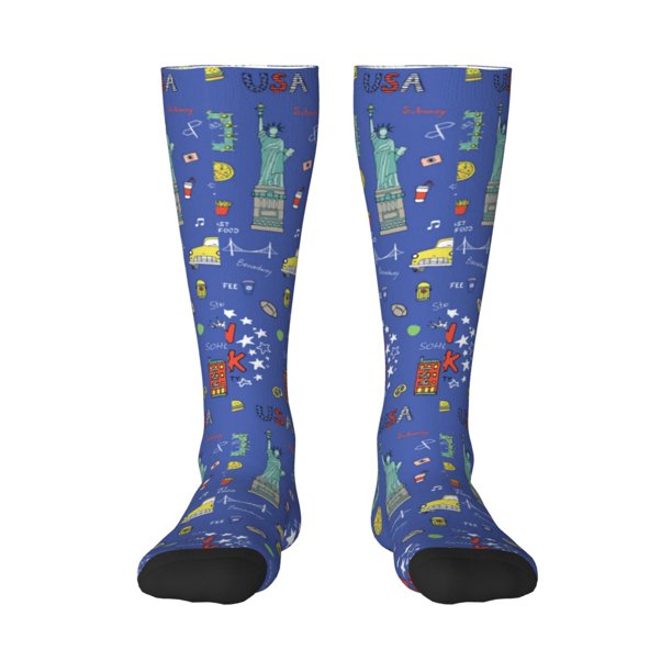 Balery New-York City Calcetines novedosos Calcetines deportivos Calcetines hasta la rodilla Calcetines de algodón Calcetines originales y geniales