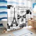 thumbnail image 5 of No Hook Shower Curtain, Paris Tower Shower Curtains for Bathroom with See Through Top Window, Vintage Architectural Hand-Painted Aesthetic Waterproof & Washable Bath Curtain Standard 72"x72", 5 of 9