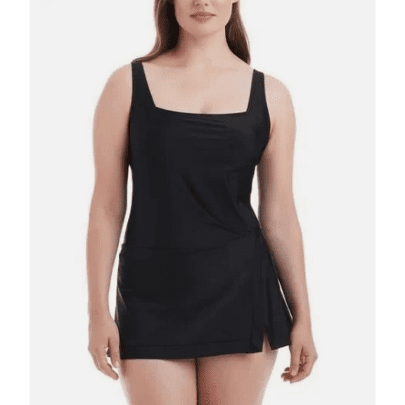 Beyond Control Womens Swim Dress UPF 50 Tummy Control Adjustable Straps Medium