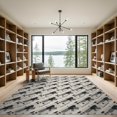 thumbnail image 2 of ODIKA 9'x12' Beige Black Geometric Pattern Design Washable Area Rug Modern Abstract Shapes with Diagonal Lines Low Pile, Flatwoven, for Great Room, Indoor Concept, Large Living, 2 of 7