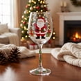 thumbnail image 5 of Christmas 2D Wine Glass Collection Gift Box Set, 6 Assorted Xmas Pattern Stemmed Goblet, Festive Printed Glassware for Wine Cocktails Holiday Party Table Decor, 5 of 6