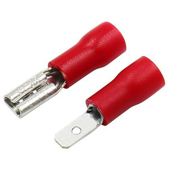0.11" Female & Male Spade Connectors 22-16 AWG Insulated Crimp Terminals Quick Disconnect Electrical Wire Connectors,Red (200-Pack)$$Electrical