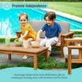thumbnail image 6 of Martha Stewart Kids Outdoor Sofa Chair: Acacia Wood Outdoor Couch for Kids w/ Cushions, 10" Seat Height | Montessori Furniture for Backyard & Patio, 6 of 8