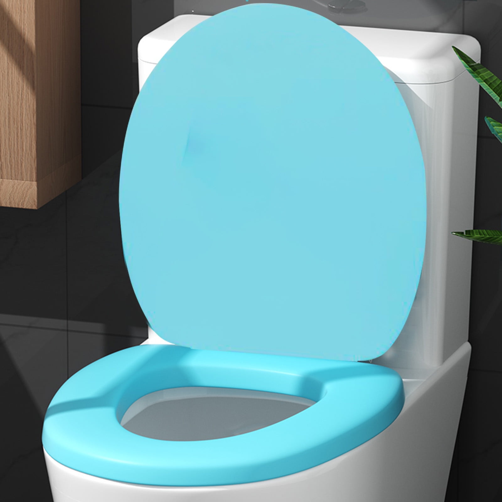 Soft Oval Padded Toilet Seat,Standard Vinyl Toilet Seat,Soft Vinyl Cove With Comfort EVA Foam Cushioning - Easy Installation,Easy Cleaning,Fits For All Standard Size Toilet,For Bathroom