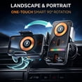 thumbnail image 4 of 2026 New Cool Car Wireless Fast Charging Holder, Smart 2-in-1 Car Rotating Mobile Phone Holder & Wireless Charger, 15W Fast Charging, Motorized 90° Rotating, Smart Sensor Charger Mount (Black), 4 of 7