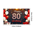 thumbnail image 3 of Sparkling 80th Birthday Banner Backdrop, Decorated with Glittery Balloons and Confetti, Ideal for Birthday Parties Photography Props and Home Decorations, 3 of 8