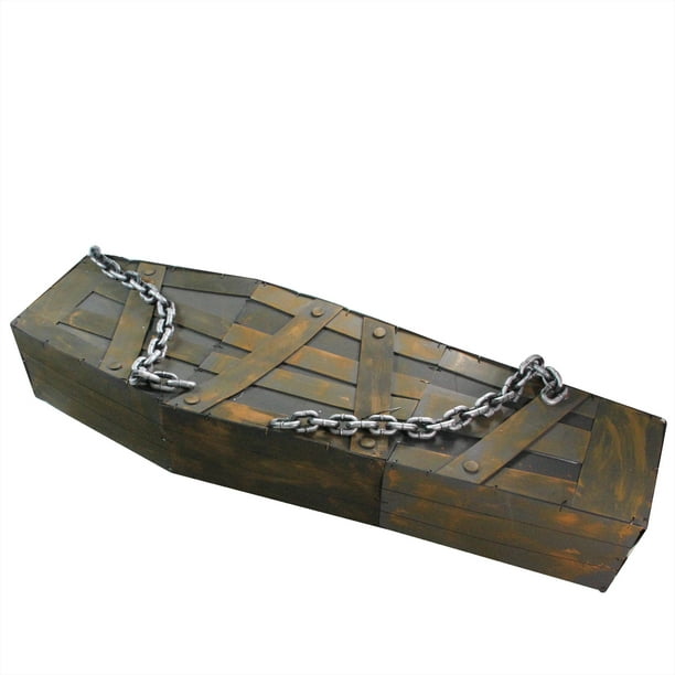 63" Animated Haunted Shaking Chained Coffin Halloween Decoration