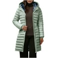 thumbnail image 7 of Jinhomg Women's Hooded Puffer Coat Fleece Lined Sherpa Down Jackets Thicken Zip Up Warm Puffy Outerwear Long Padded Coats with Pockets, 7 of 7