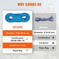 thumbnail image 4 of VEVOR Corde d'Escalade Statique, Corde d'Escalade Extérieure de 32 Pieds avec Tension de Rupture de 26KN, Corde d'Évasion avec 2 Mousquetons et Sac de Rangement, 4 of 9