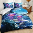 thumbnail image 2 of Juego de Funda Nórdica King Size,Juego de Ropa de Cama Delfín Medusa Surf para Decoración de Habitaciones,3, 2 of 8