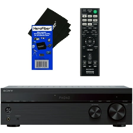 Sony BLUETOOTH Connectivity 2 Channel Stereo Receiver with Turntable Input, 4 Audio Inputs, A/B Speaker Function & FM tuner + Remote Control + HeroFiber Ultra Gentle Cleaning