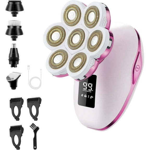 Obacre Electric Razors for Women,7D Gifts for Women,5 in 1 Cordless Electric Shaver with Detachable Head Wet & Dry Facial Hair Remover for Legs Painless Water Resistant
